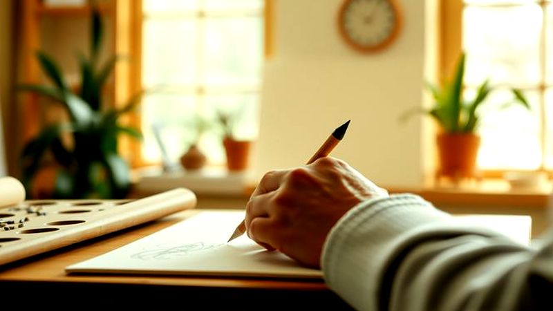 Un artista crea con calma y precisión
