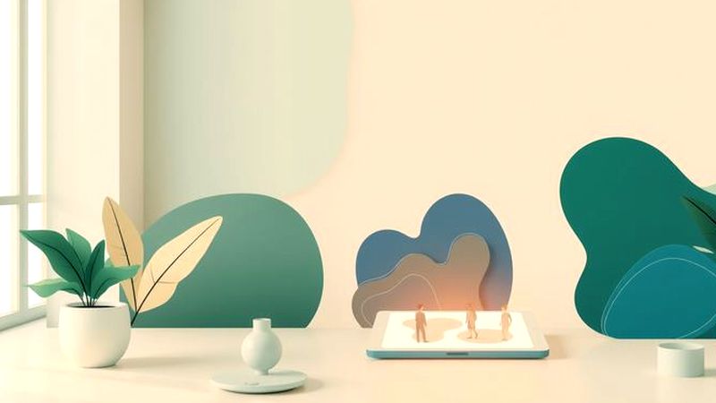 Un estudio minimalista refleja creación digital armoniosa