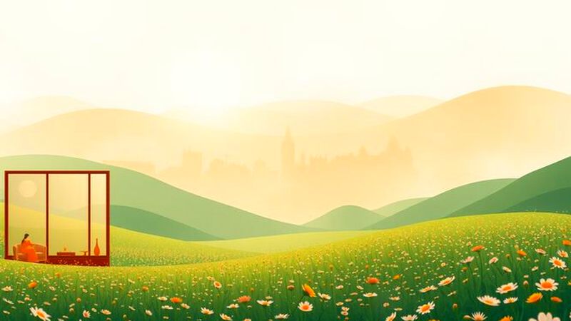 Un paisaje sereno crea armonía visual