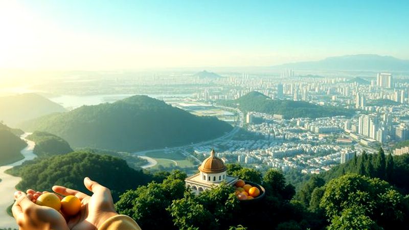 Una vista panorámica serena y armoniosa