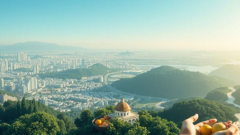 Una vista panorámica serena y armoniosa