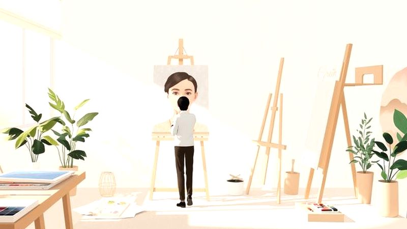 Un estudio artístico tranquilo visualiza creatividad organizada