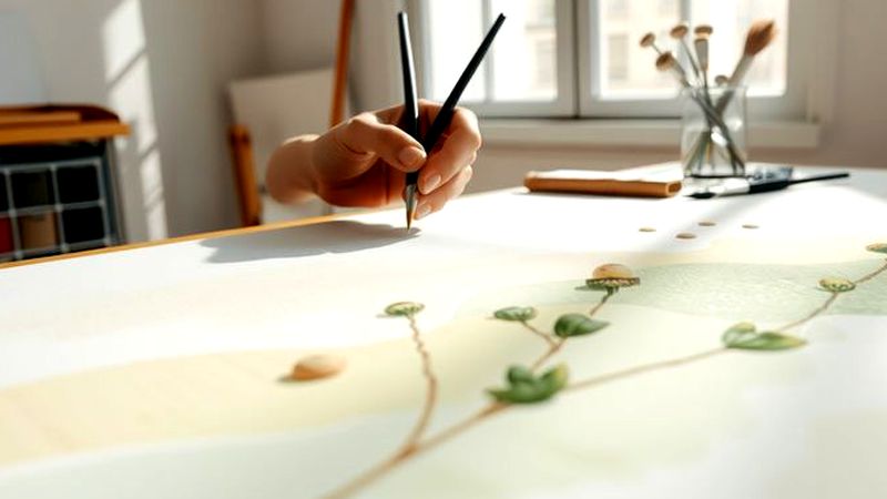 Manos crean arte sereno y delicado