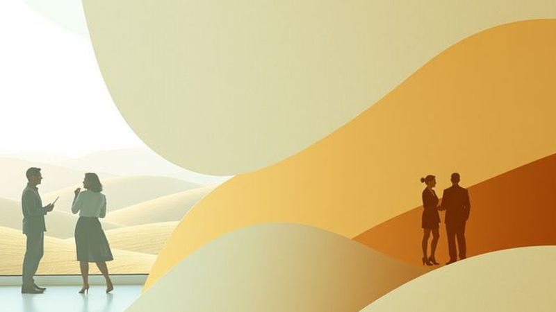 Una ilustración minimalista evoca serenidad y colaboración