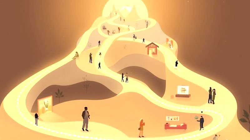 Un espacio artístico luminoso conecta silenciosamente el mundo