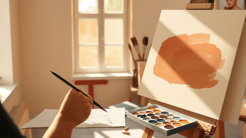 Un artista crea con calma y precisión