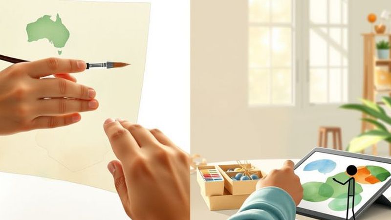 Un artista crea con delicadeza y calma