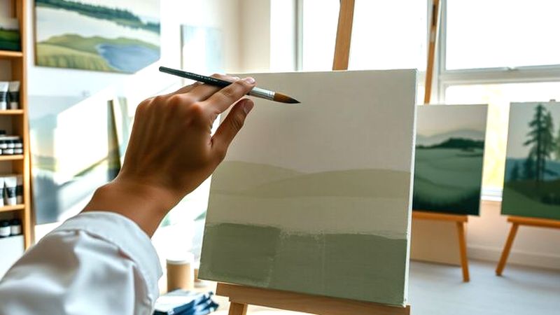 Un artista crea serenamente en su estudio