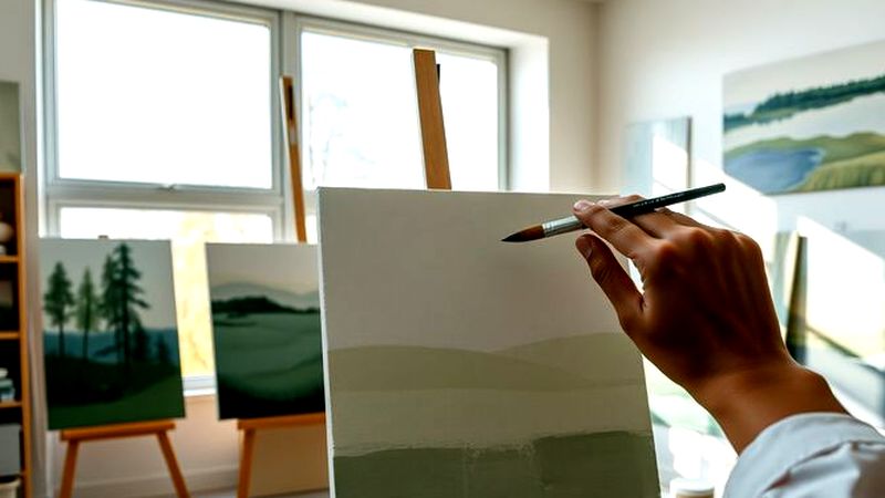Un artista crea serenamente en su estudio