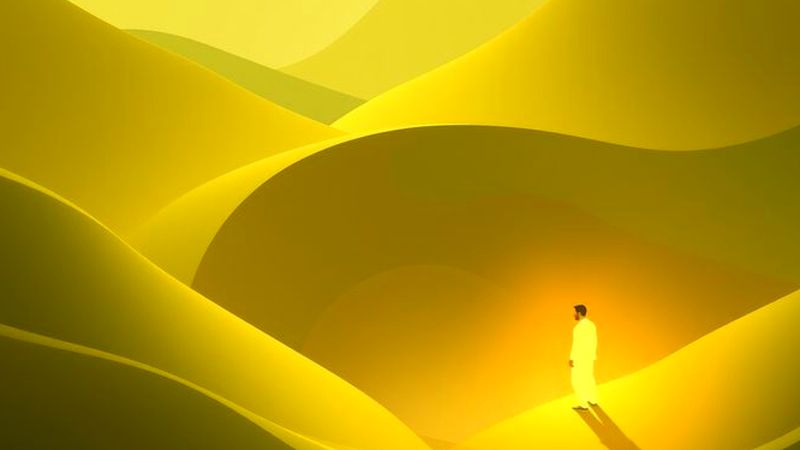 Una figura luminosa explora patrones ancestrales