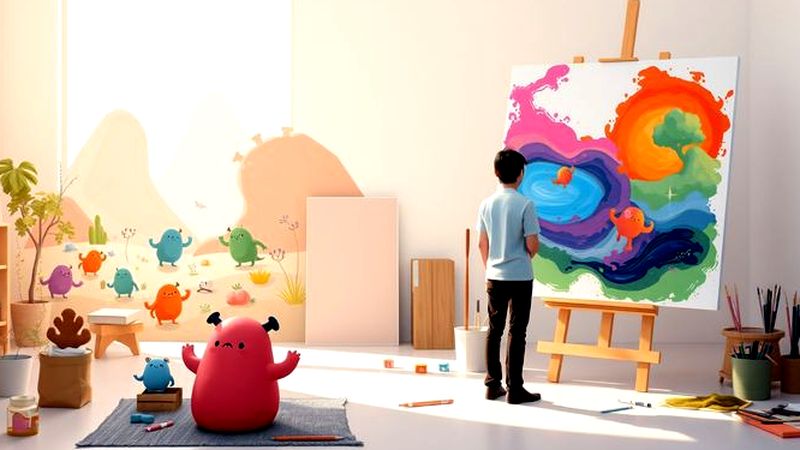 Un artista crea un mundo mágico suave