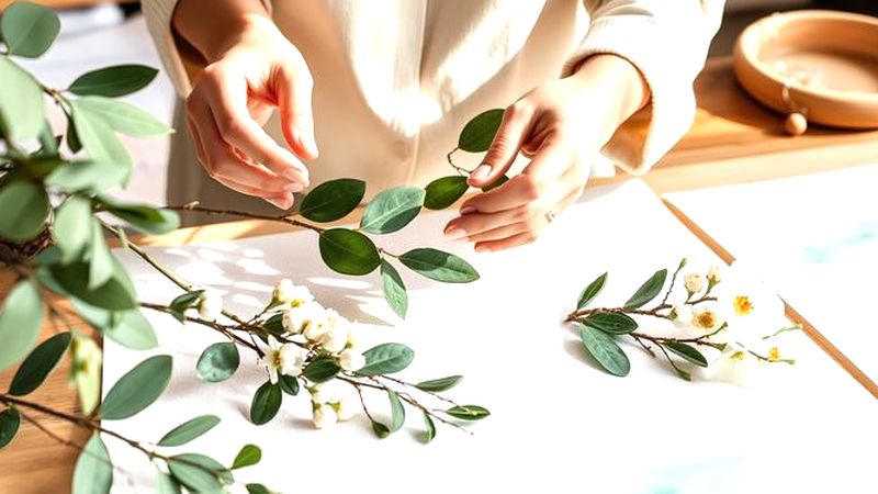 Un artista acuarela crea serenidad natural