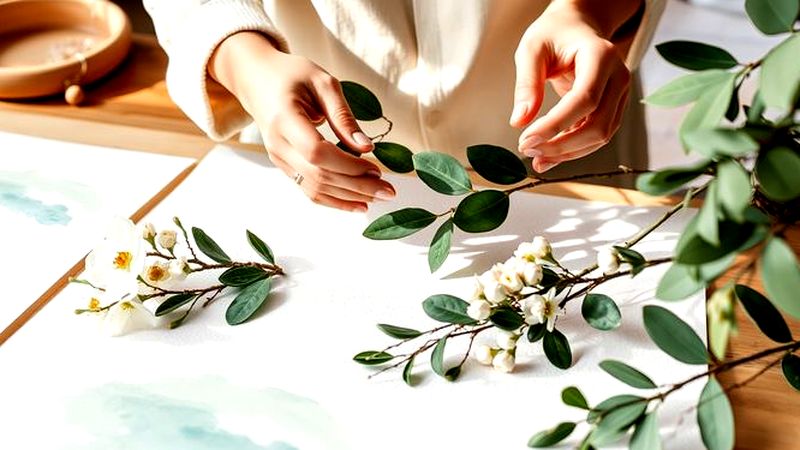 Un artista acuarela crea serenidad natural