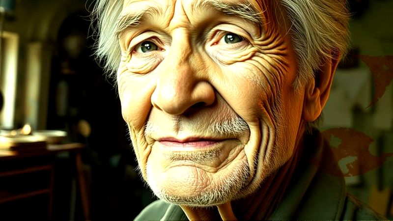 Un rostro sabio y sereno emerge