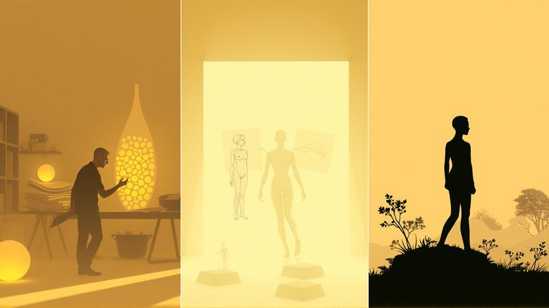 Un artista crea belleza en quietud