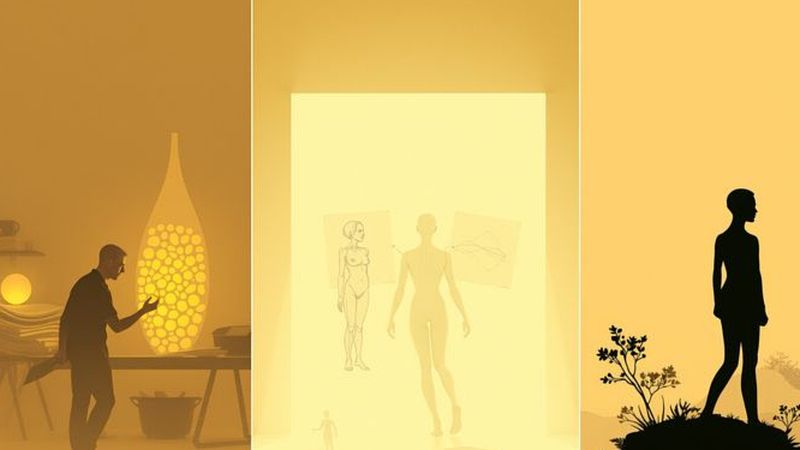 Un artista crea belleza en quietud