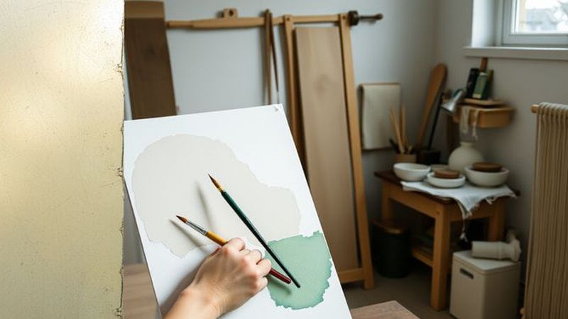 Un artista crea serenidad en su taller