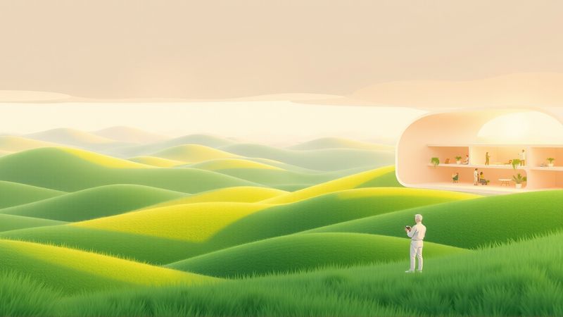 Un paisaje equilibrado y sereno emerge